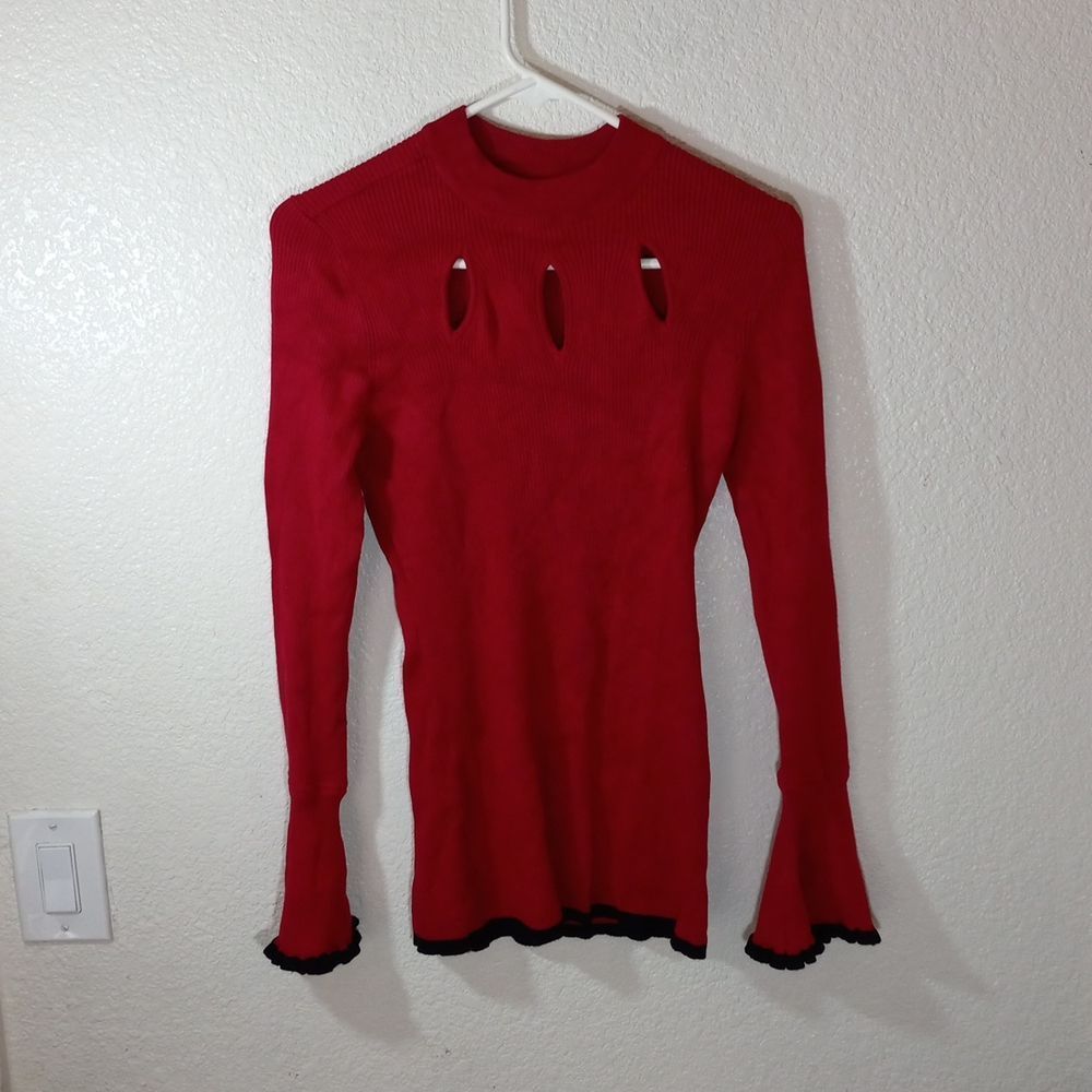 Candies Long Sleeve Flare Cuff Sweater